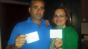 sorteo bandera 2016 Ines mari recio y Miguel